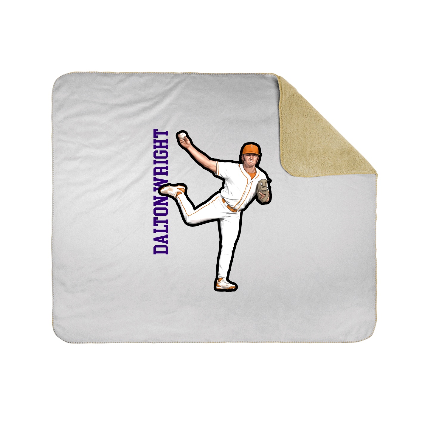 Throw Blanket — Name Vertical in White