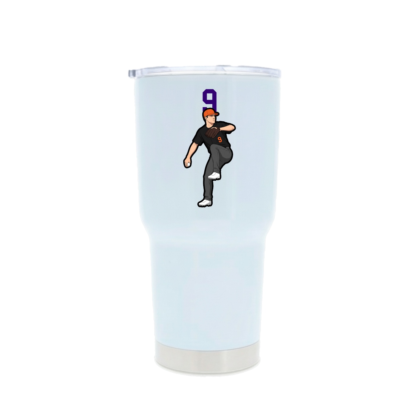 30oz Stainless Steel Tumbler — Number Top in White
