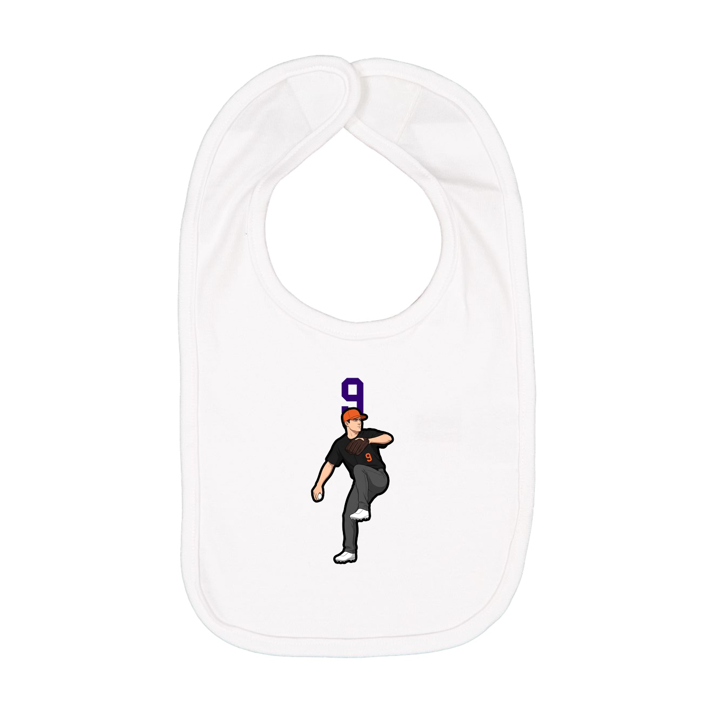 Infant Bib — Number Top in White