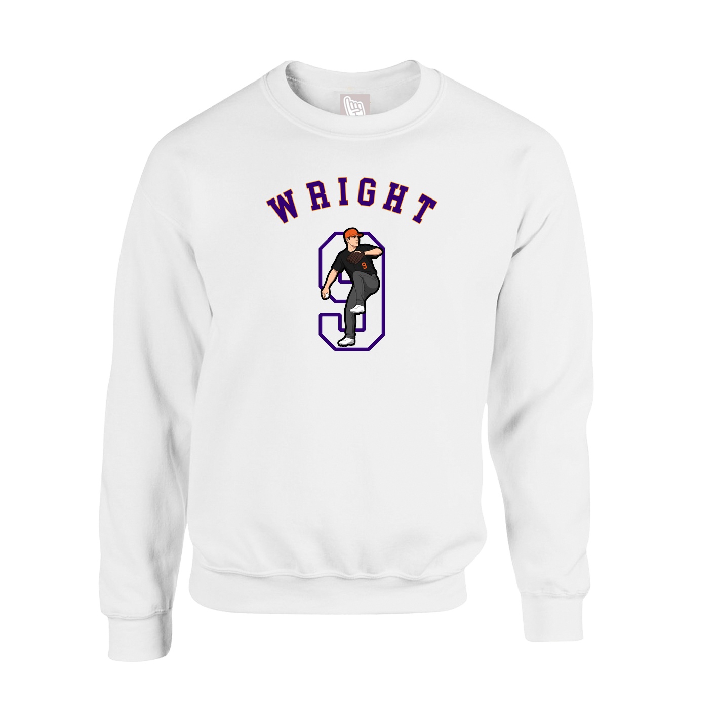 Fleece Crew — Shirsey Arch in White