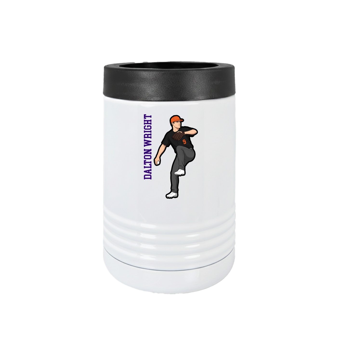 Beverage Holder — Name Vertical in White