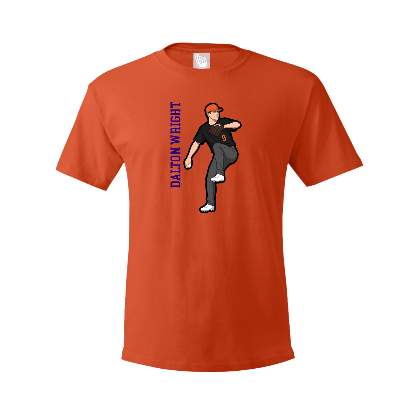 Tee — Name Vertical in Orange