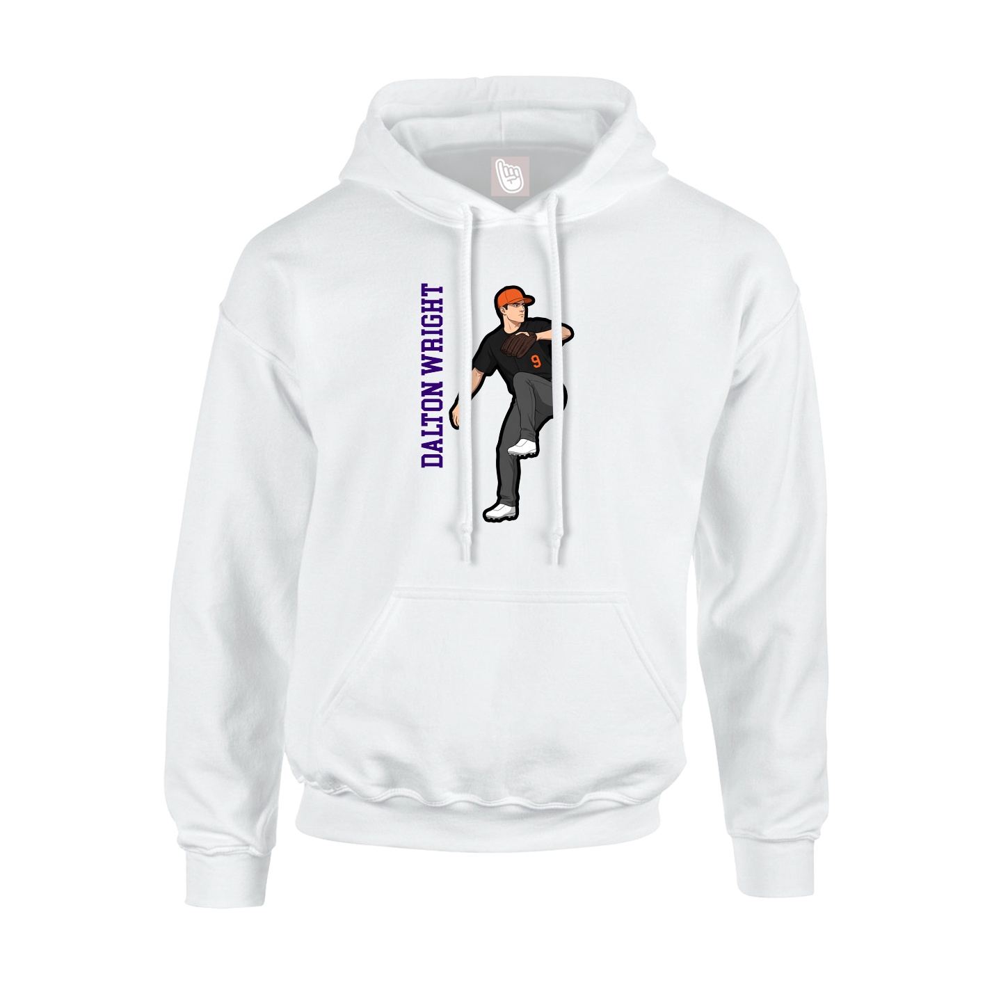 Youth Hoodie — Name Vertical in White