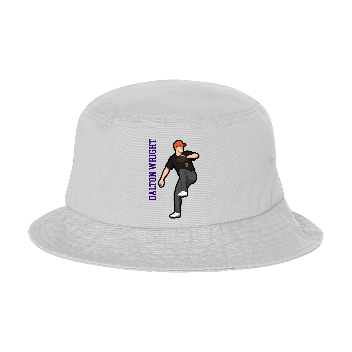 Bucket Cap — Name Vertical in White