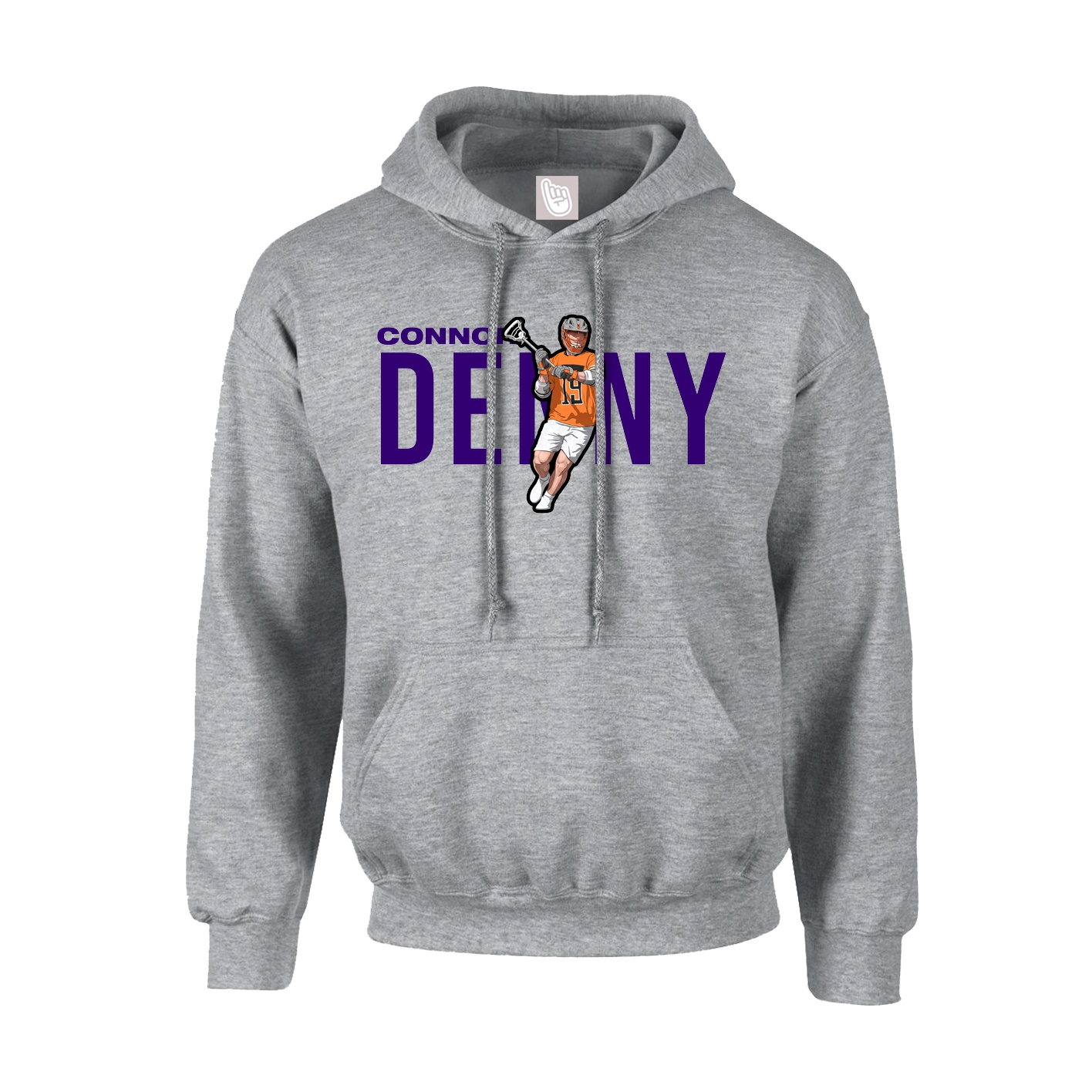 Hoodie — Player Name in Grey