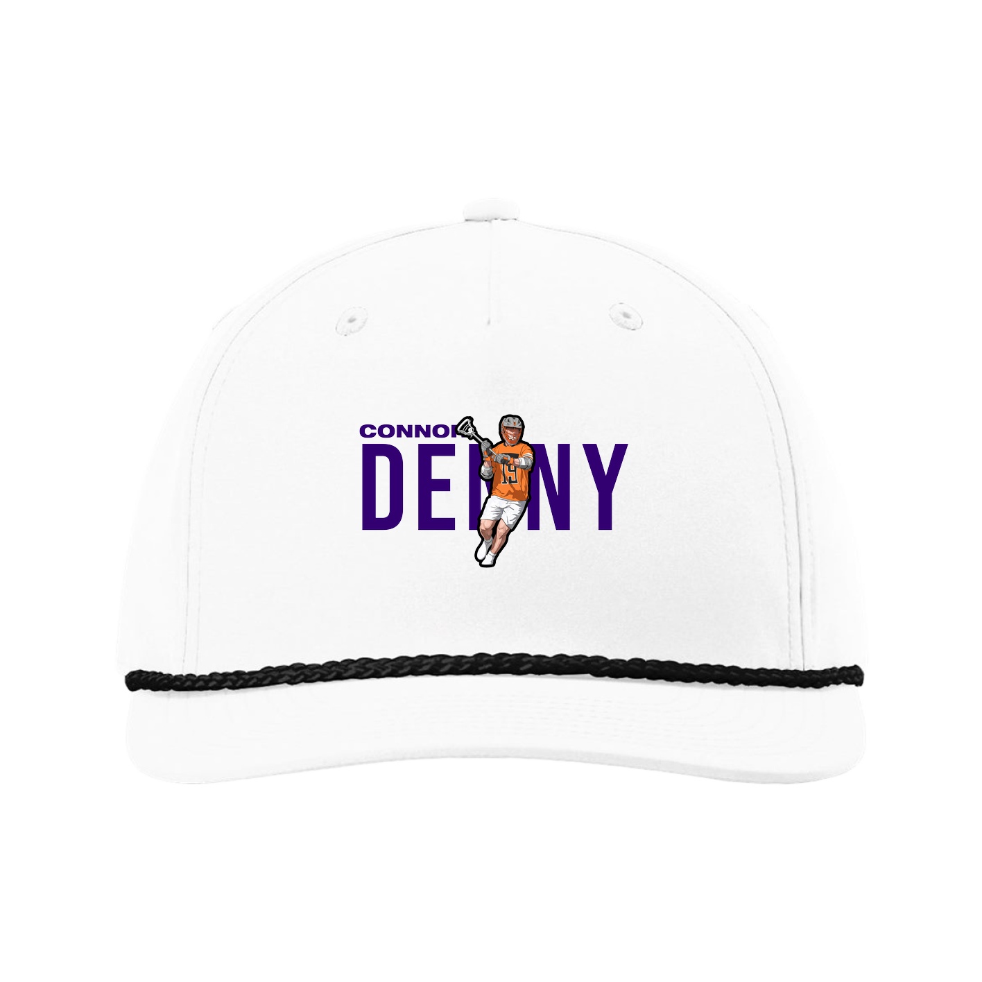 Five-Panel Classic Rope Cap — Player Name in White