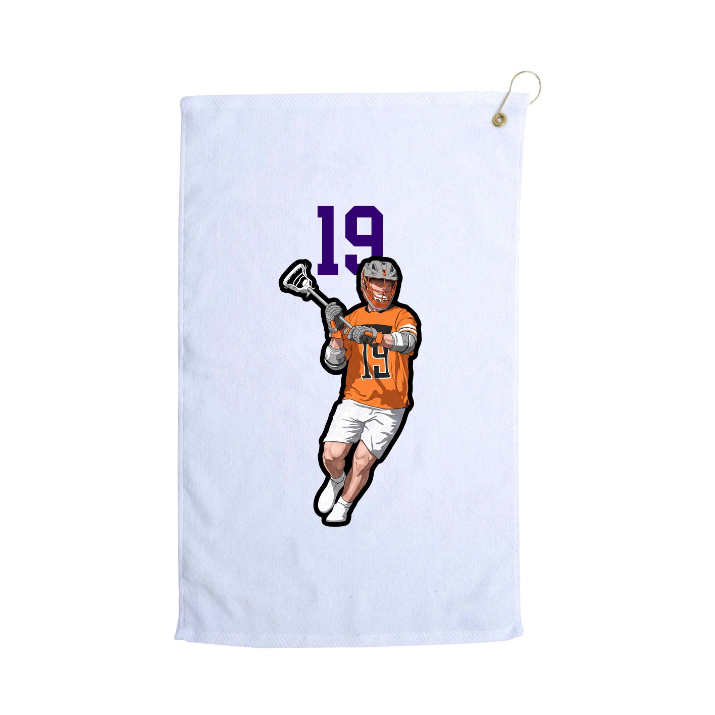 Golf Towel — Number Top in White