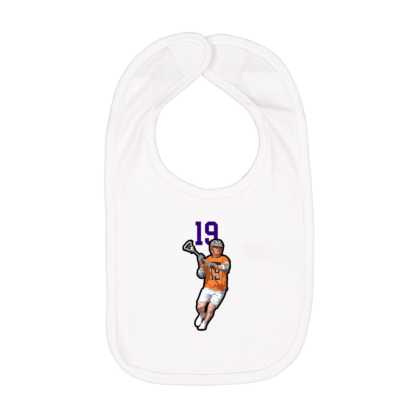 Infant Bib — Number Top in White