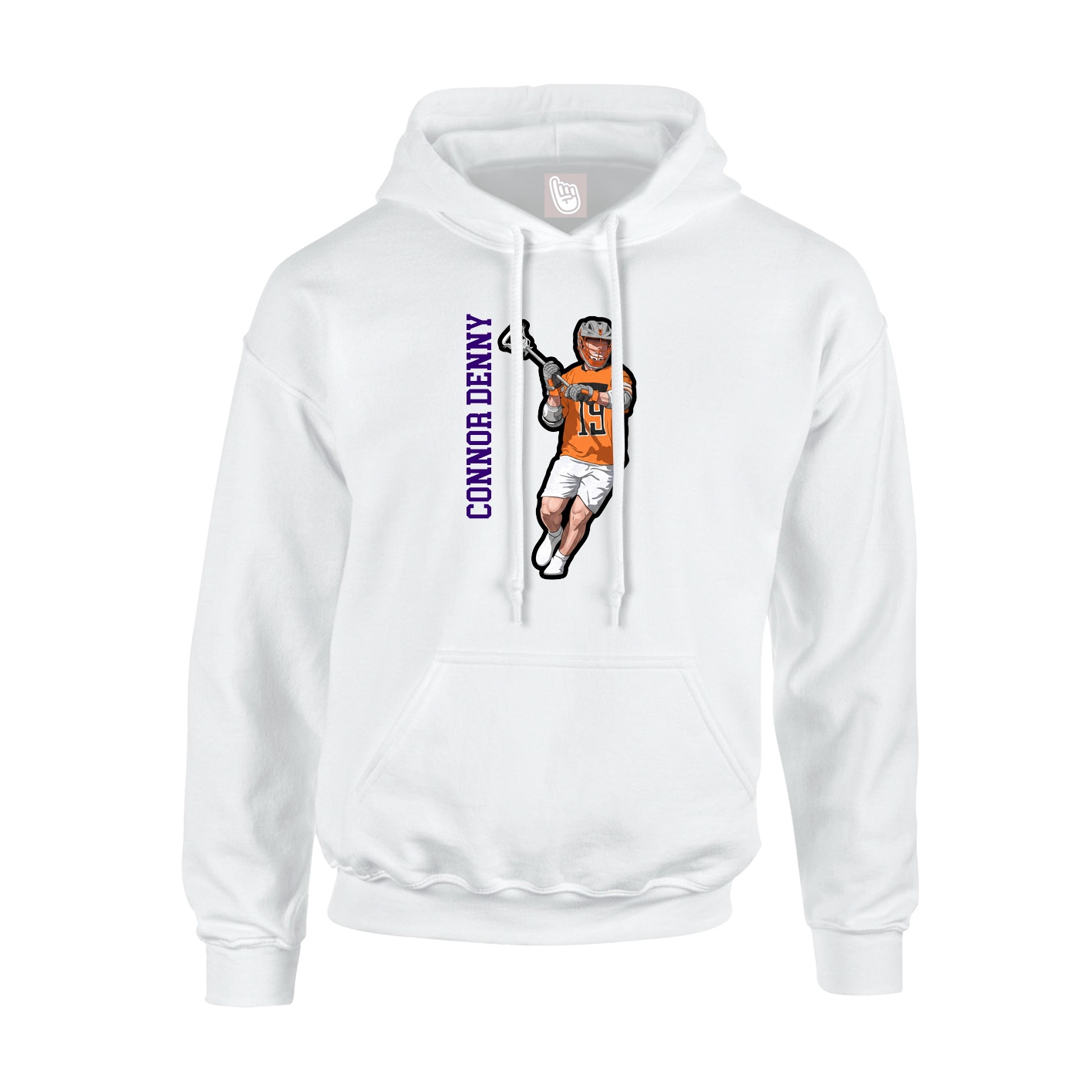Youth Hoodie — Name Vertical in White