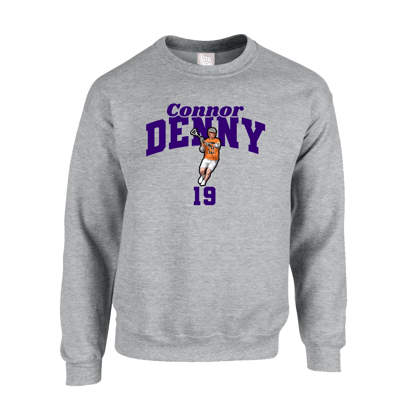 Fleece Crew — Signature Arch in Grey