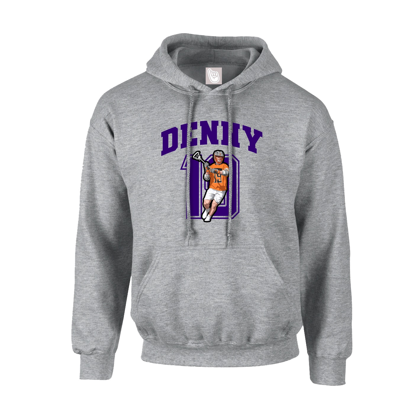 Youth Hoodie — Number in Grey