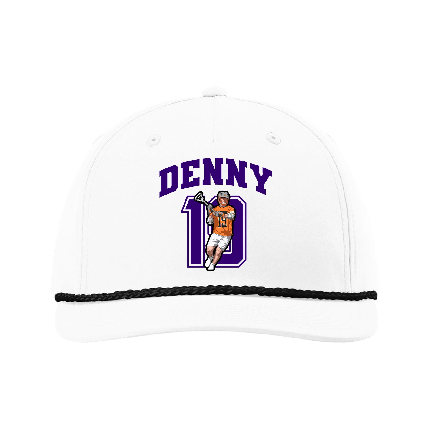 Five-Panel Classic Rope Cap — Number in White