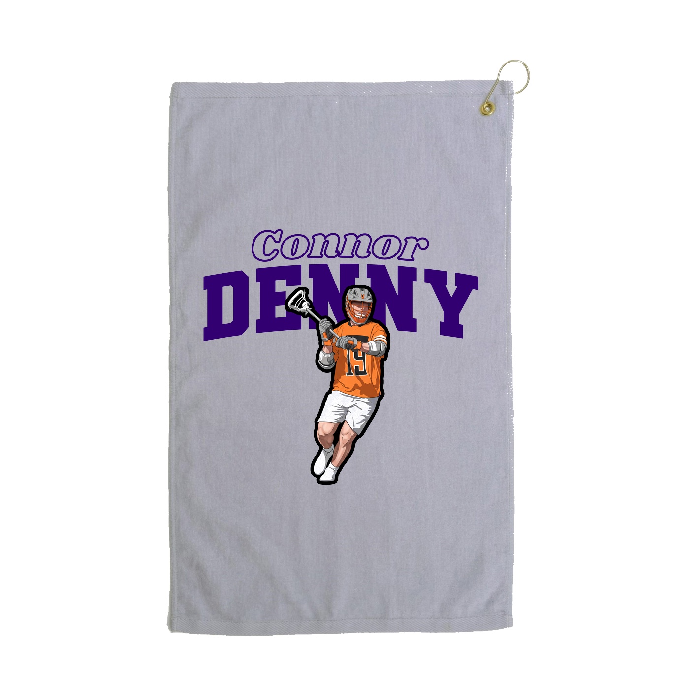 Golf Towel — Name Arch in Grey