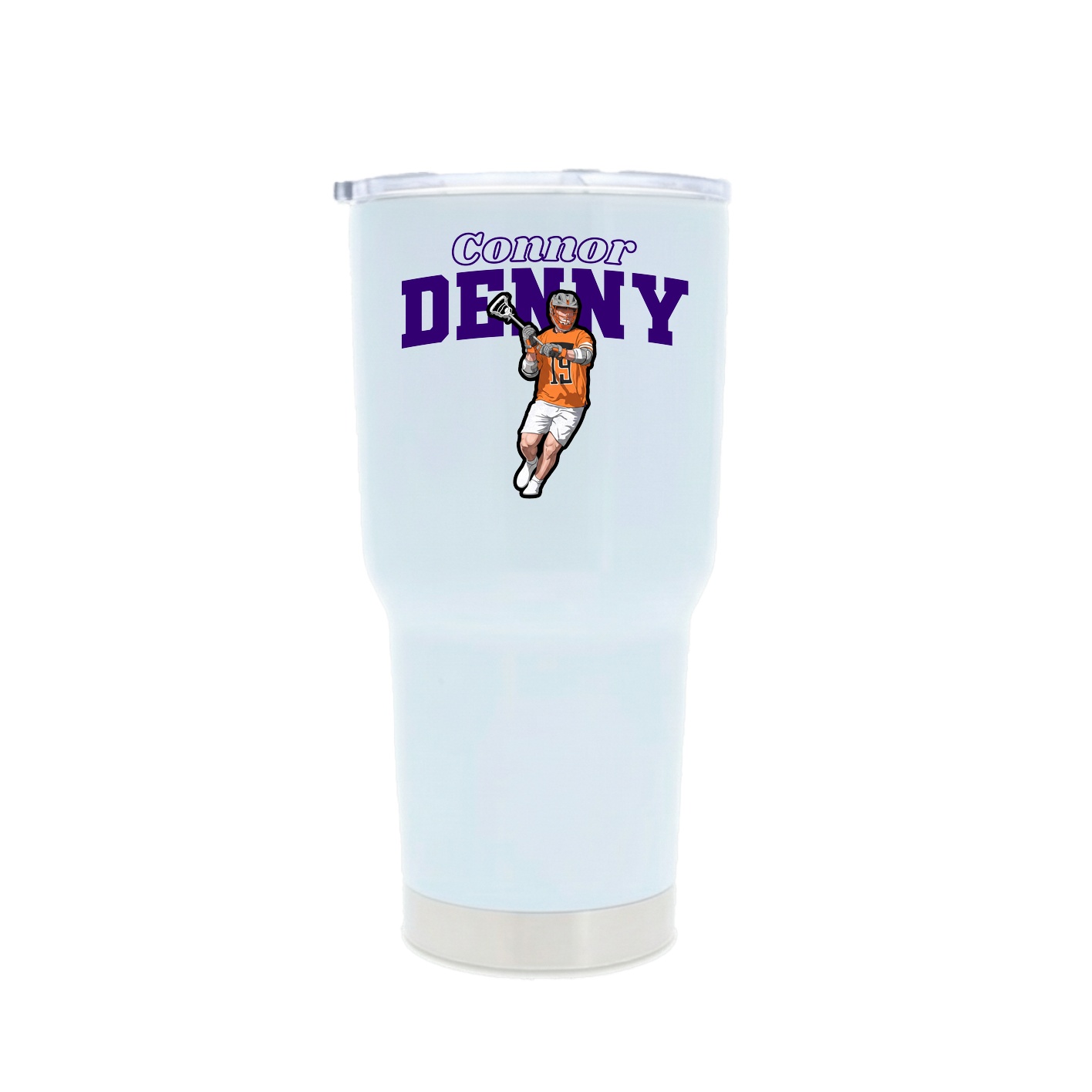30oz Stainless Steel Tumbler — Name Arch in White