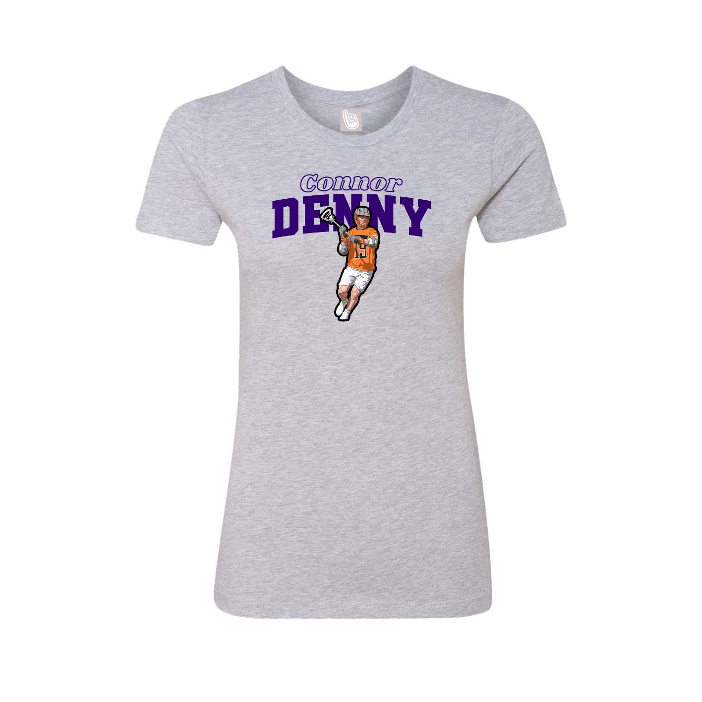 Fitted Women's Tee — Name Arch in Grey