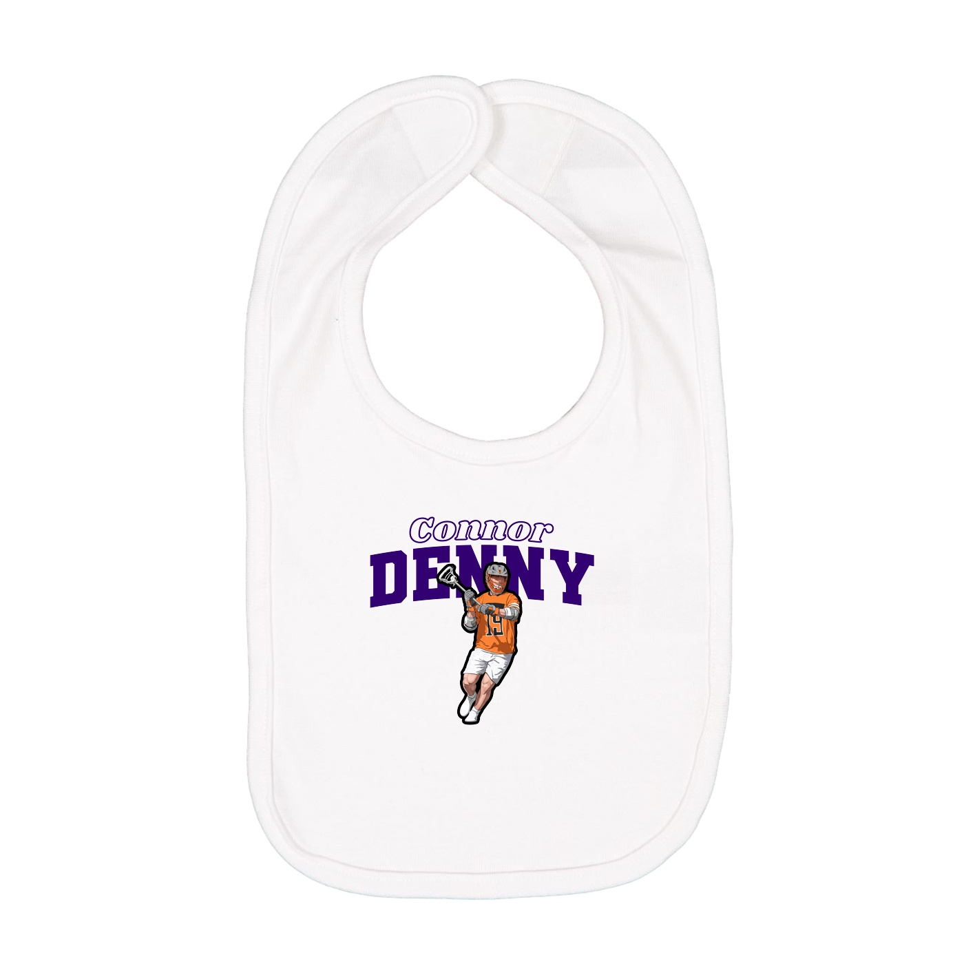 Infant Bib — Name Arch in White