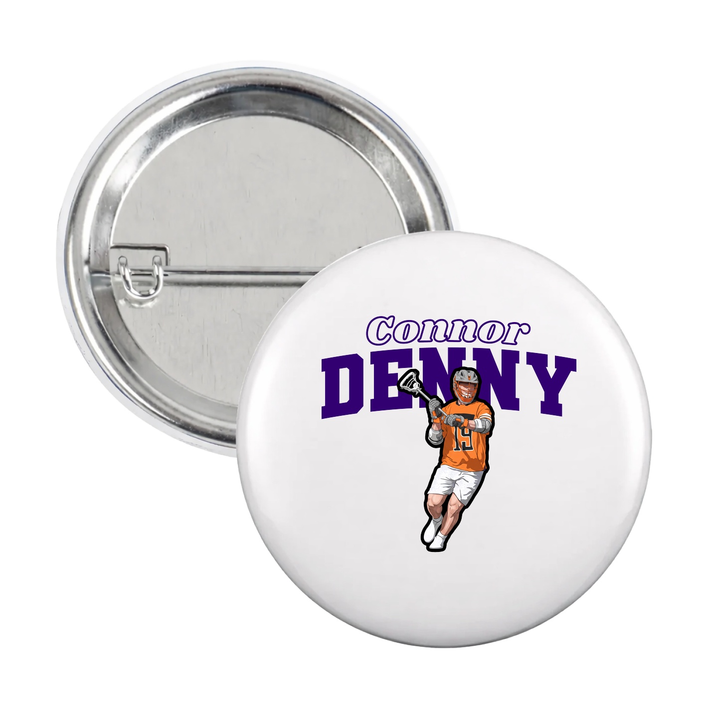 Game Day Button — Name Arch in White