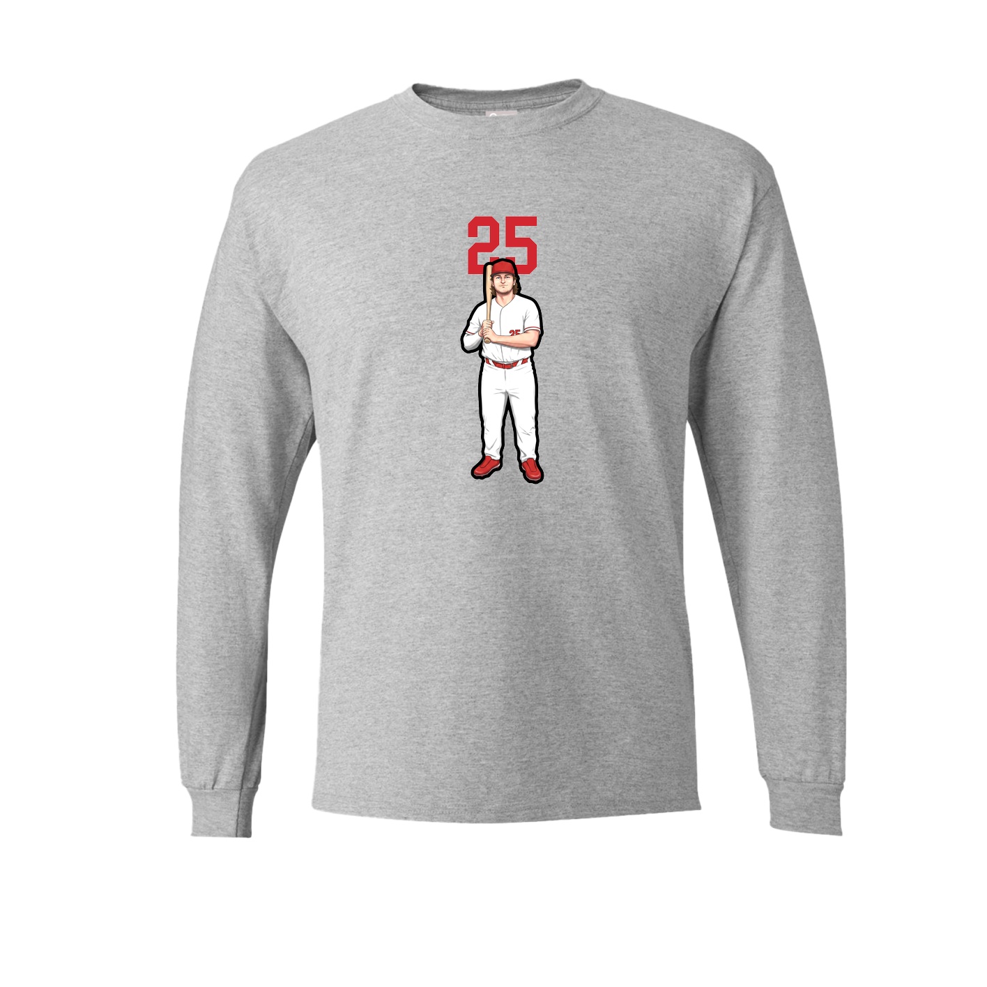 Long Sleeve Tee — Number Top in Grey