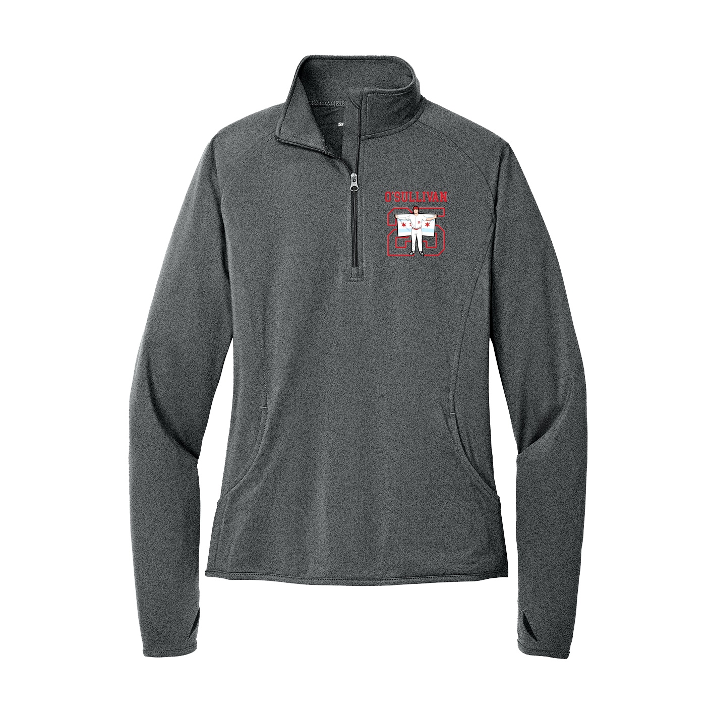 Women's Q-Zip Pullover — Shirsey in Grey