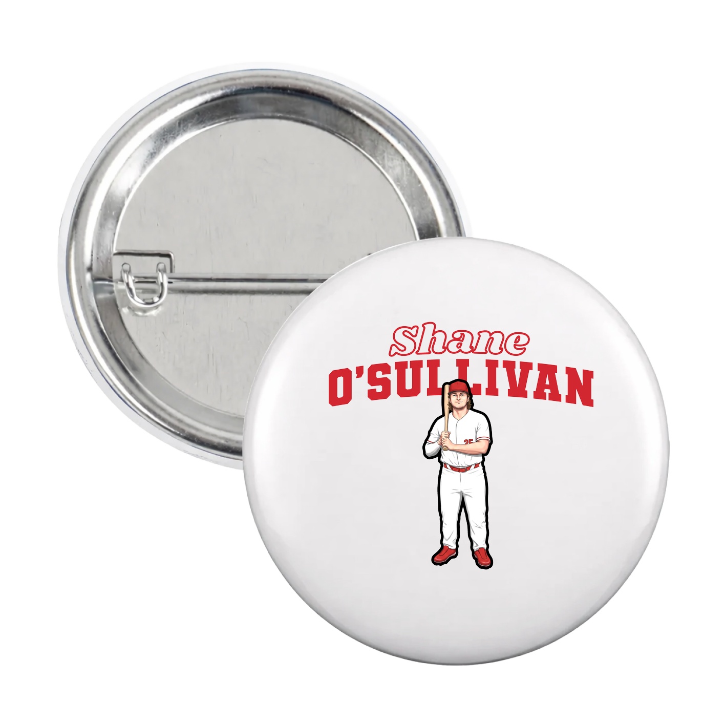Game Day Button — Name Arch in White