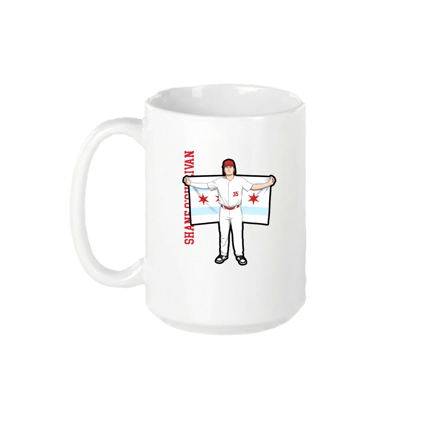 15oz Coffee Mug — Name Vertical in White