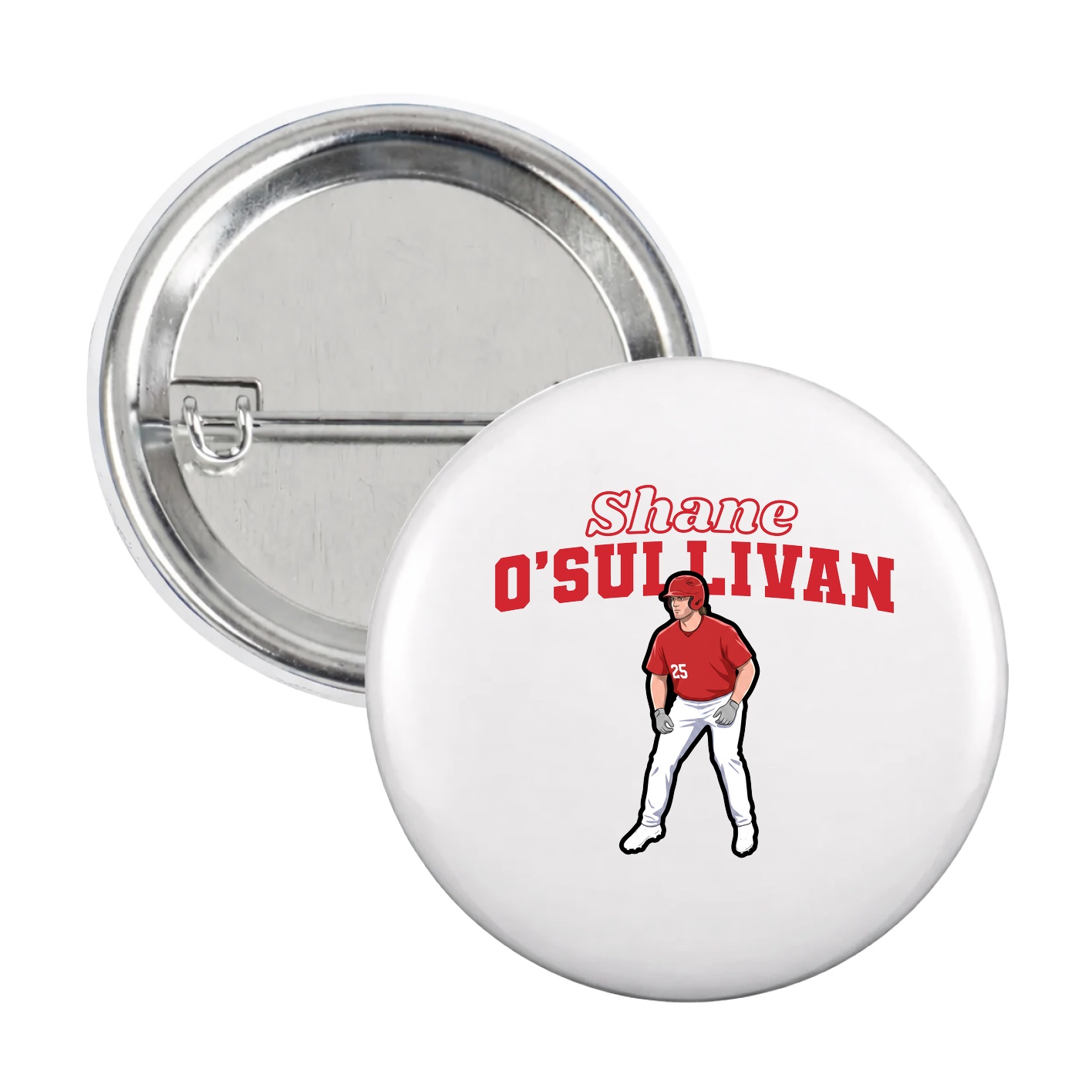 Game Day Button — Name Arch in White