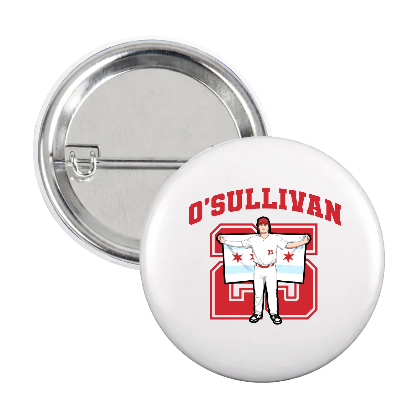 Game Day Button — Number in White