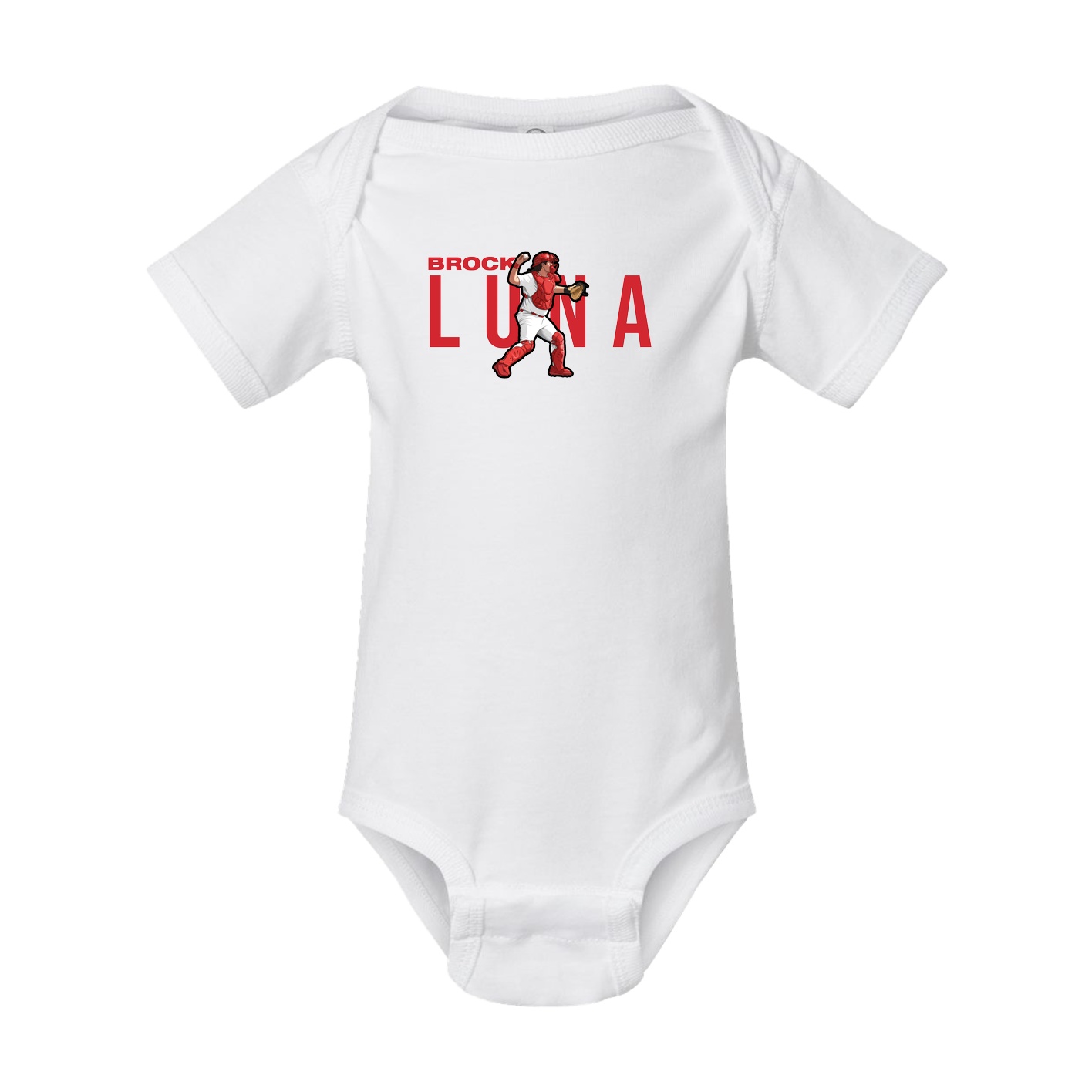 Baby Onesie — Player Name in White