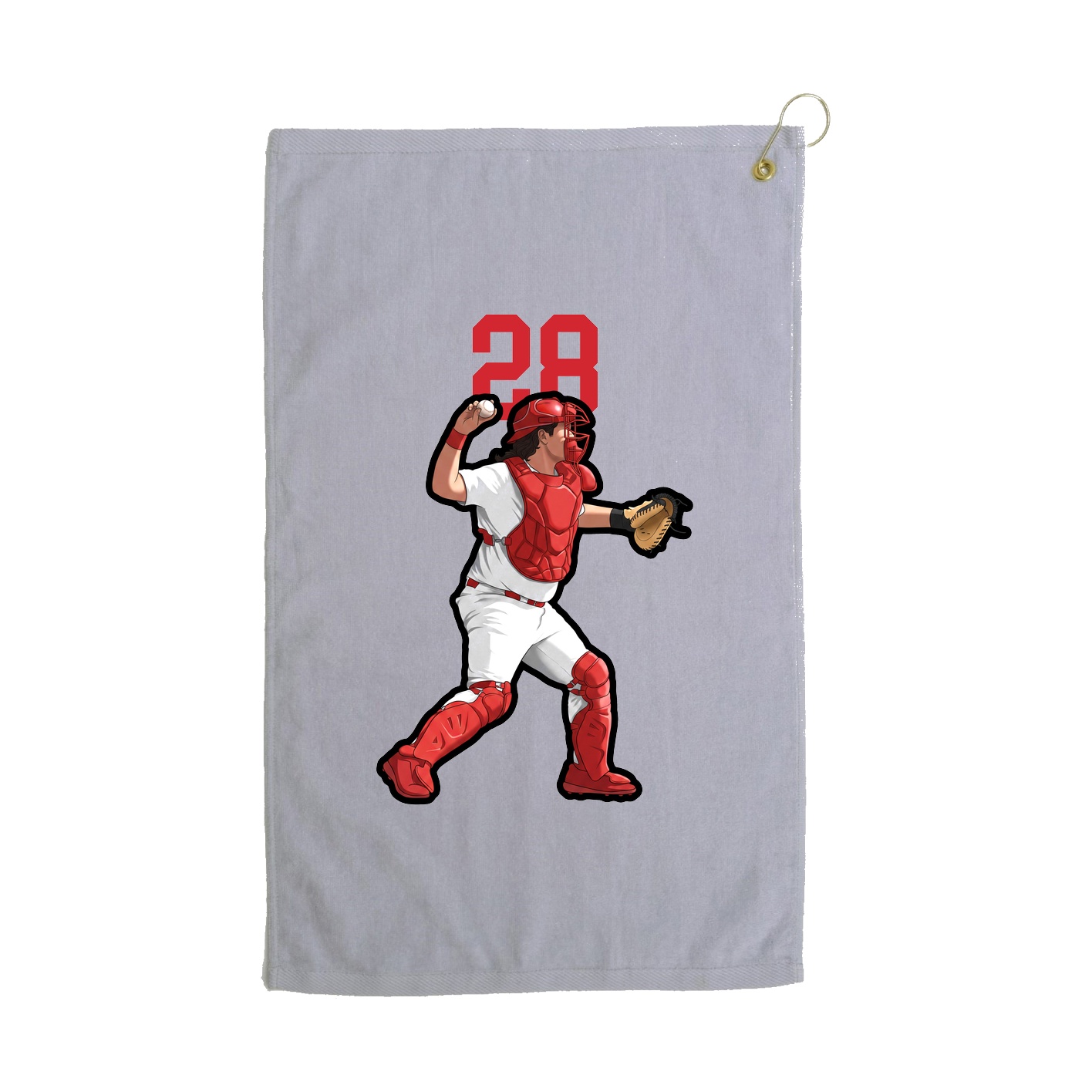 Golf Towel — Number Top in Grey