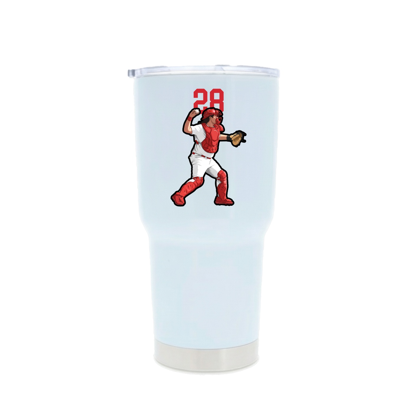 30oz Stainless Steel Tumbler — Number Top in White