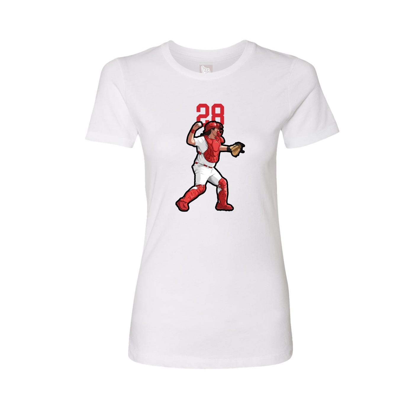 Fitted Women's Tee — Number Top in White