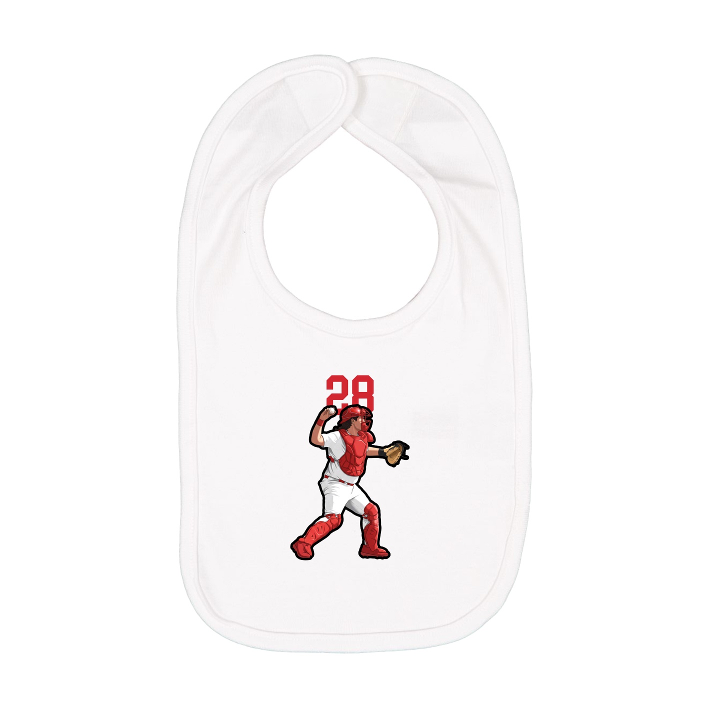 Infant Bib — Number Top in White