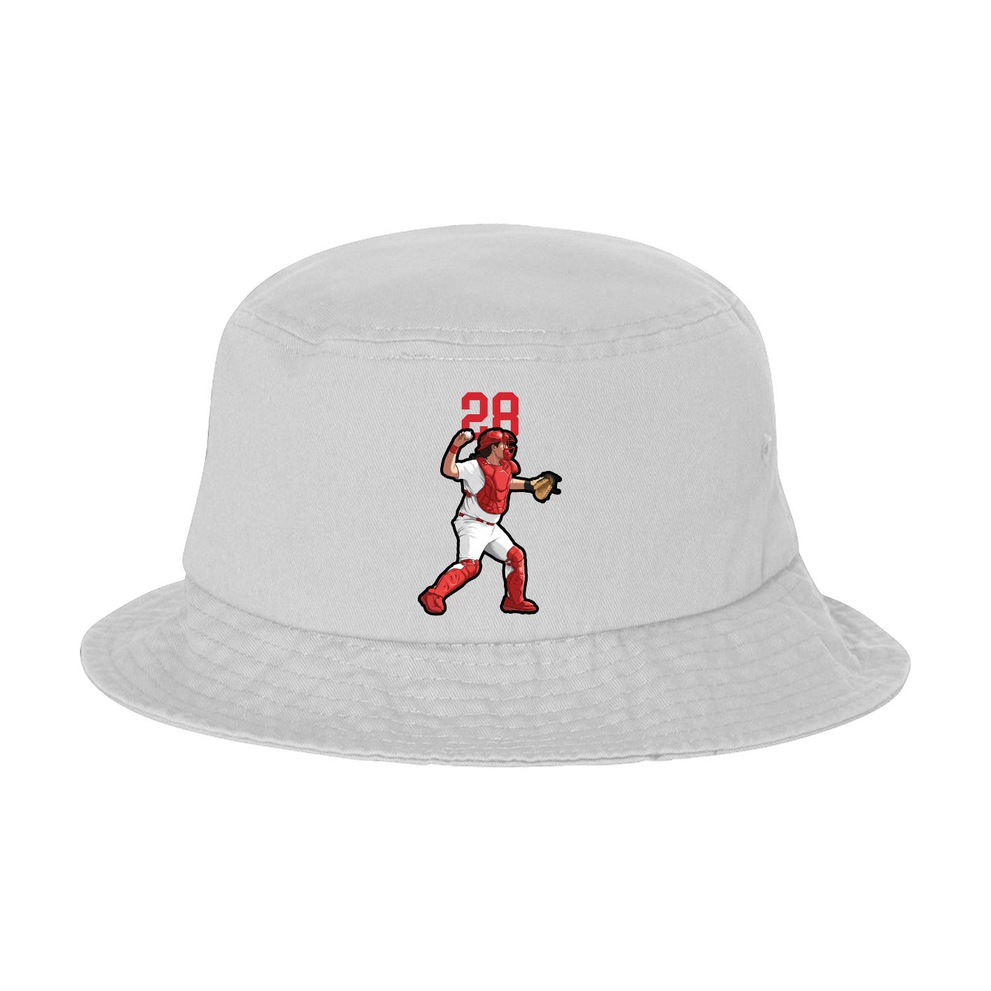 Bucket Cap — Number Top in White