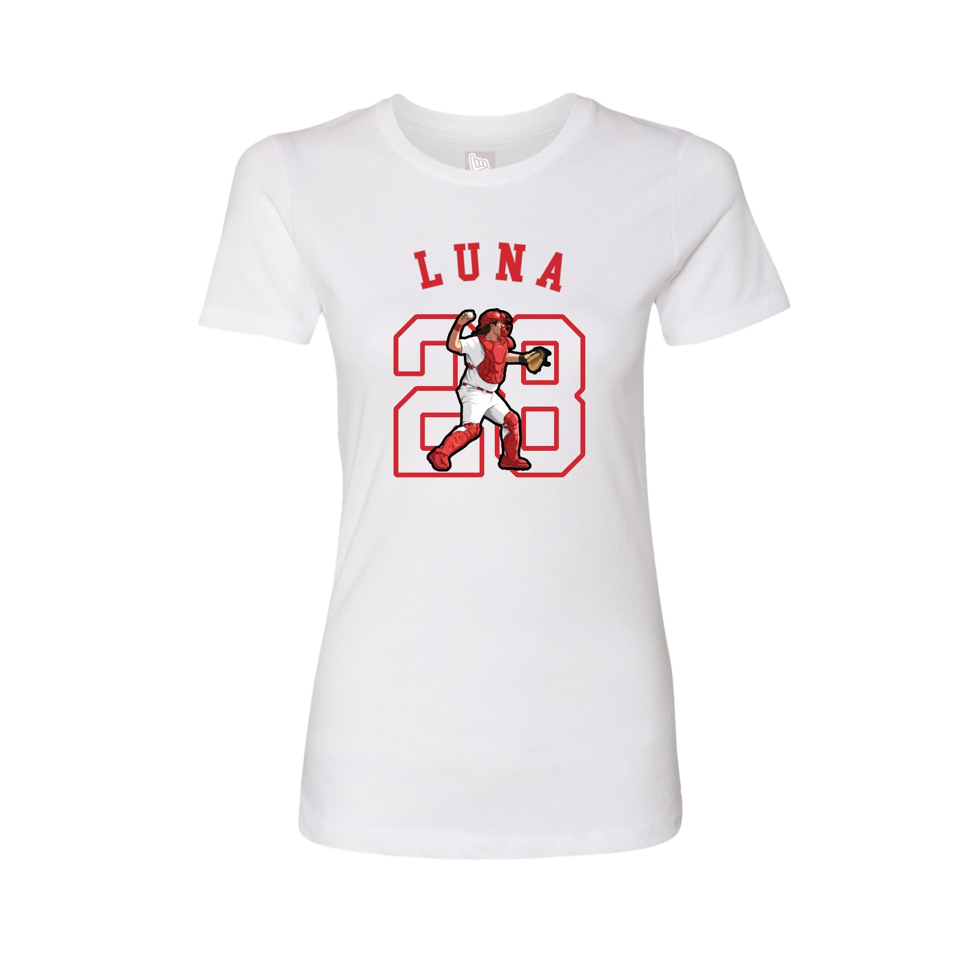 Fitted Women's Tee — Shirsey Arch in White