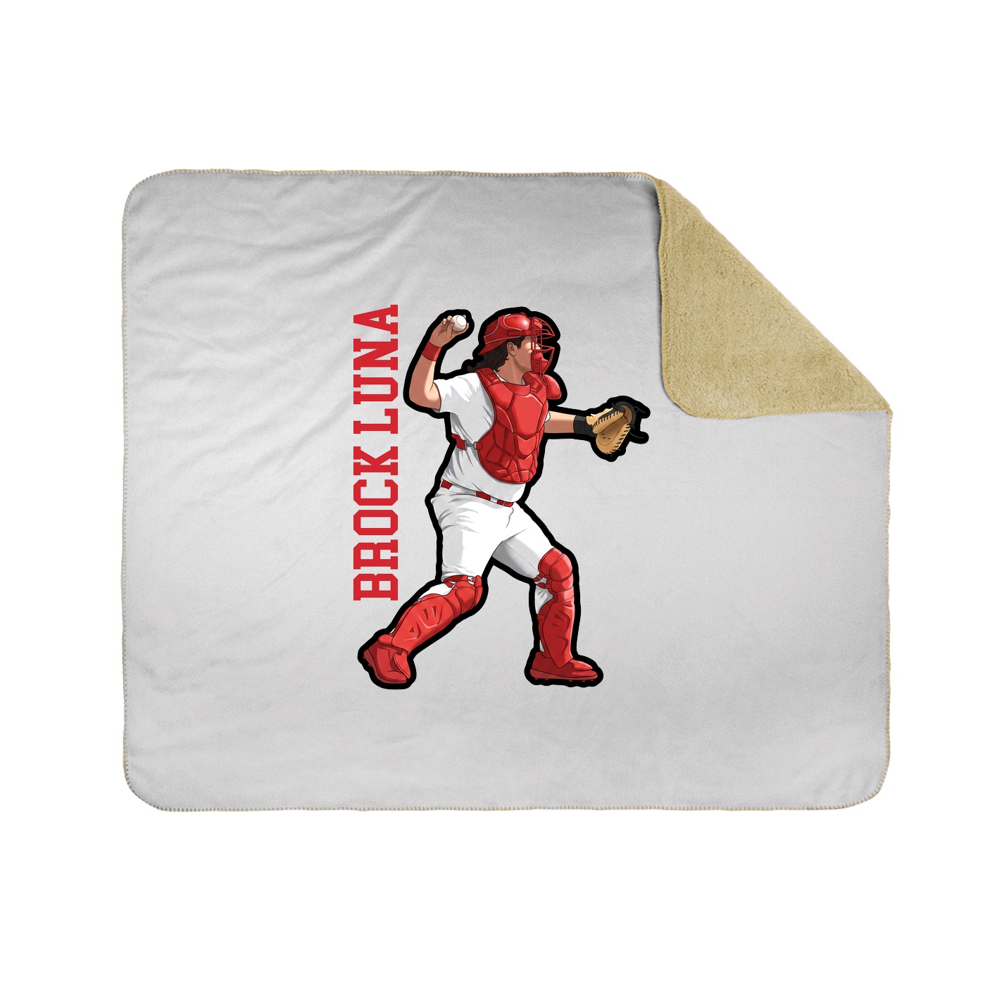 Throw Blanket — Name Vertical in White