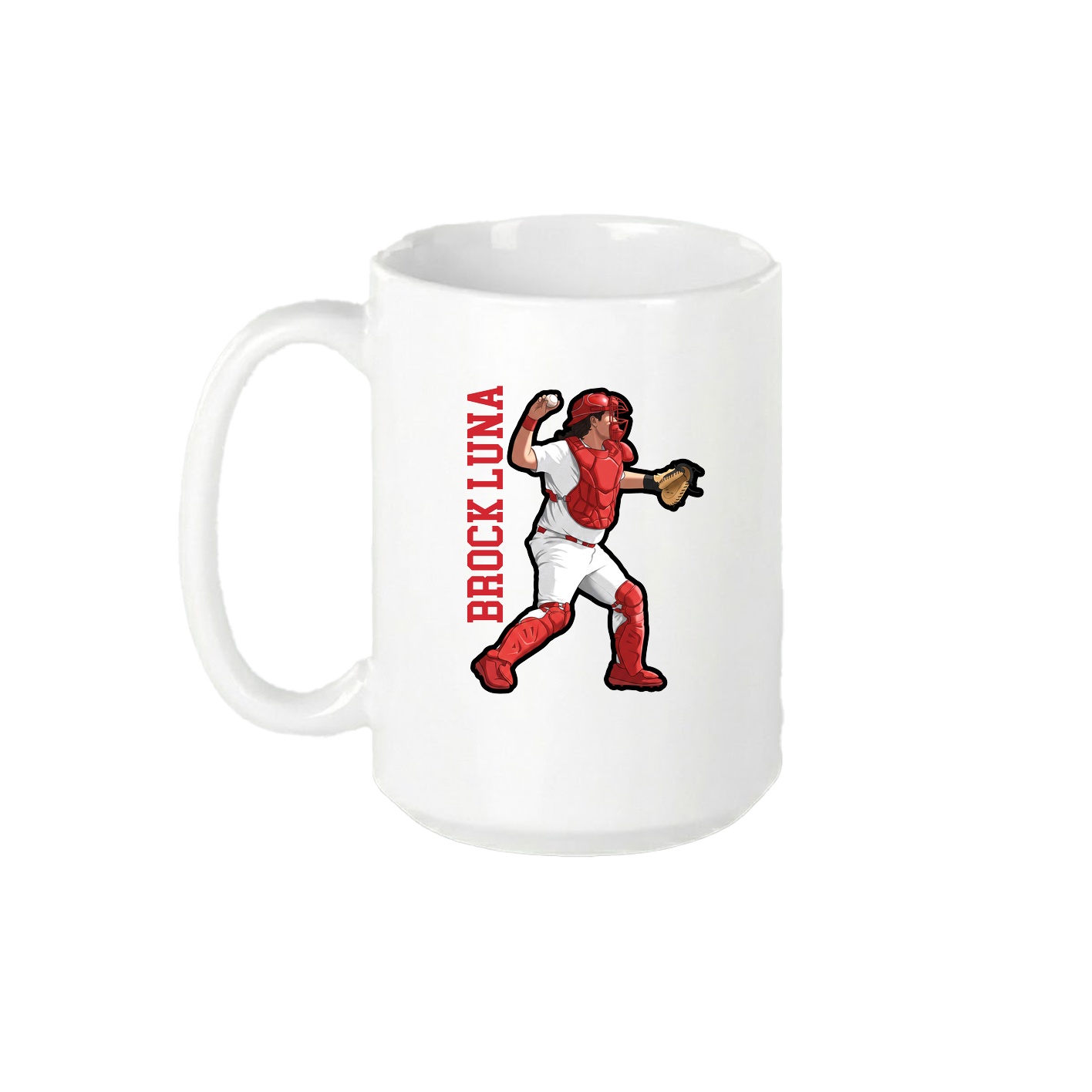 15oz Coffee Mug — Name Vertical in White