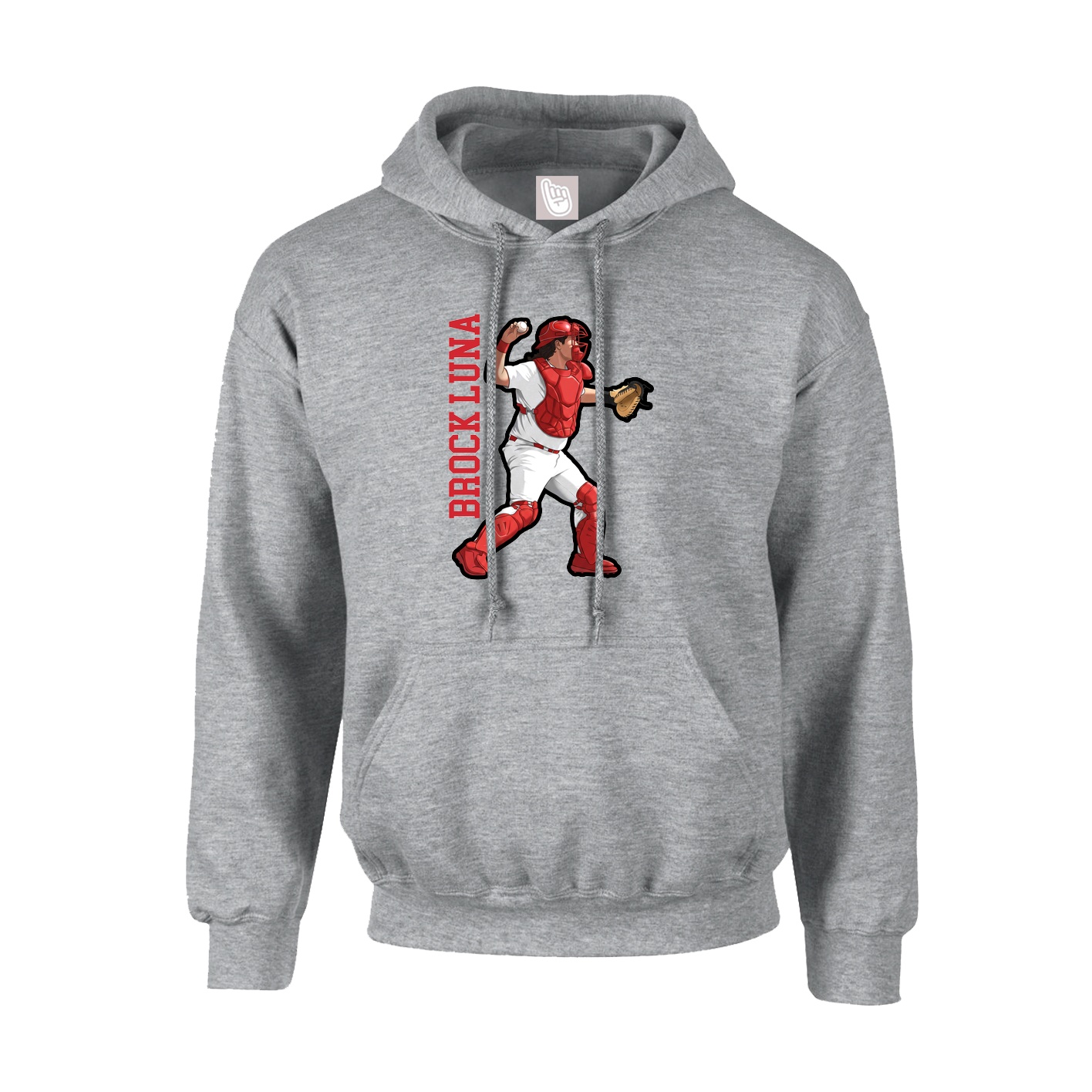 Hoodie — Name Vertical in Grey