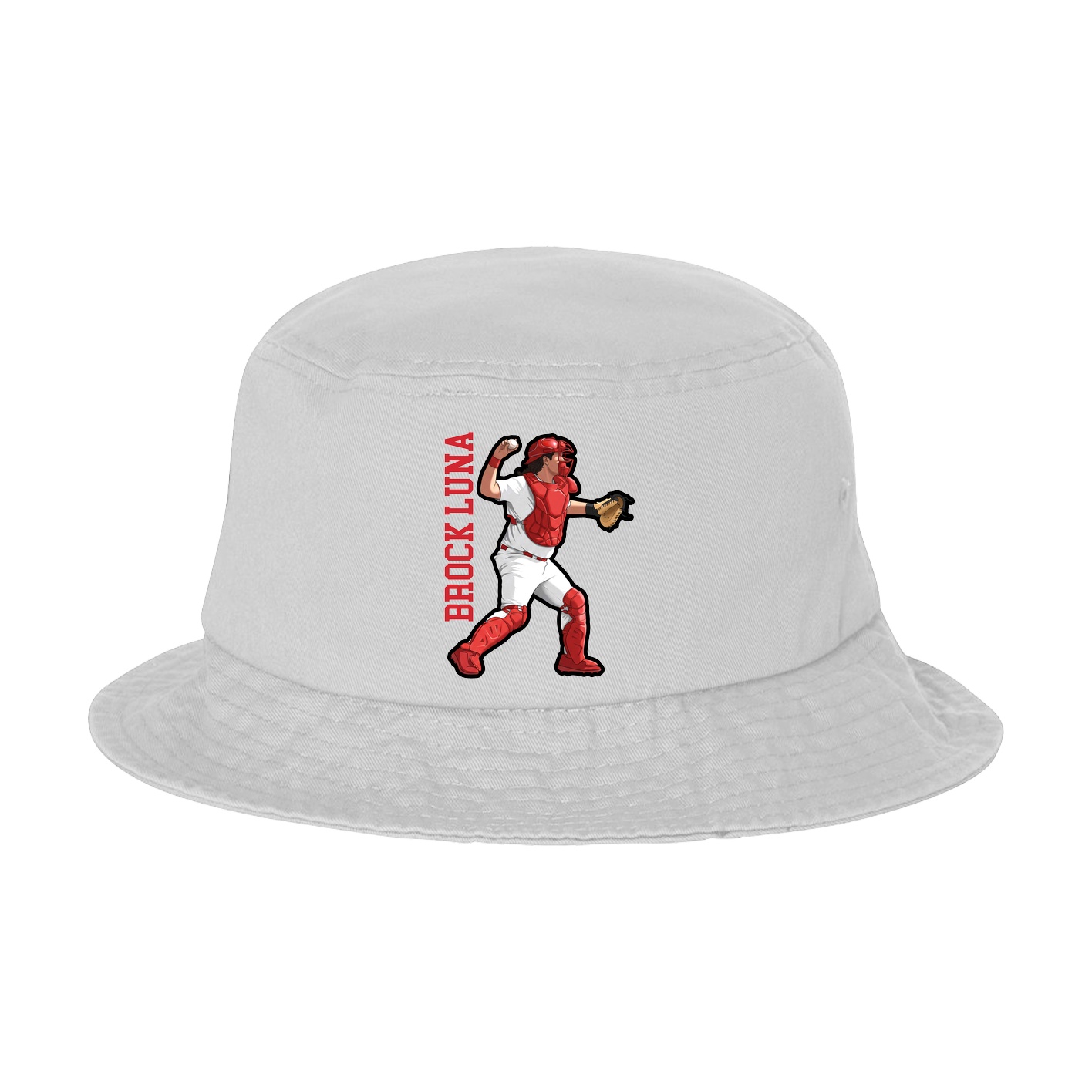 Bucket Cap — Name Vertical in White