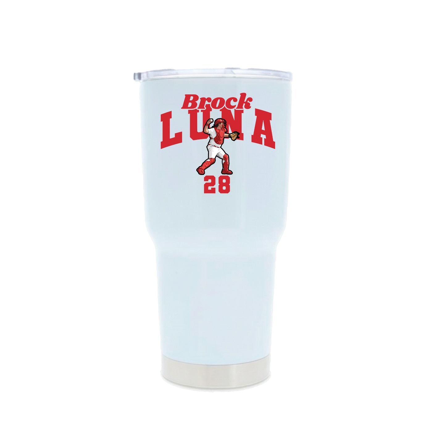30oz Stainless Steel Tumbler — Signature Arch in White