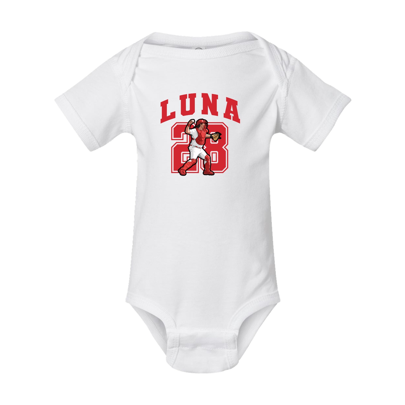 Baby Onesie — Number in White