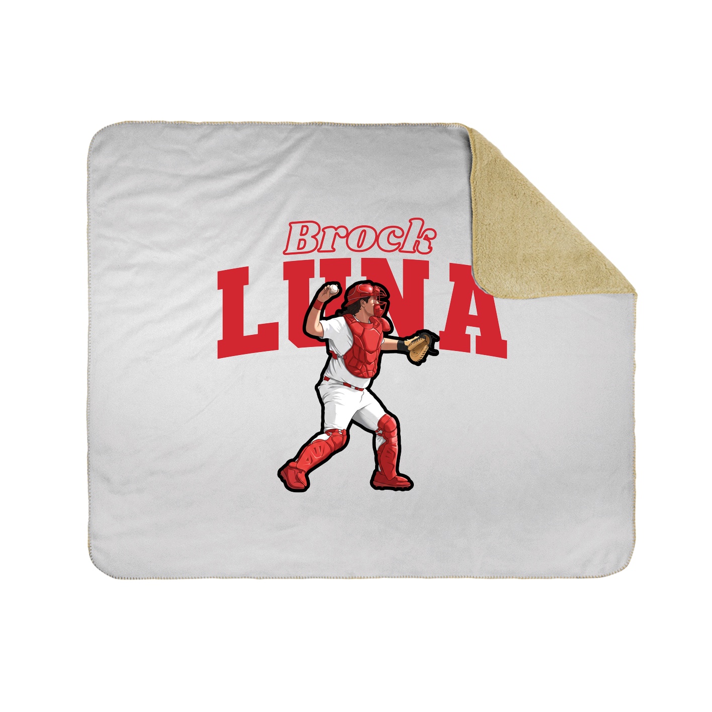 Throw Blanket — Name Arch in White