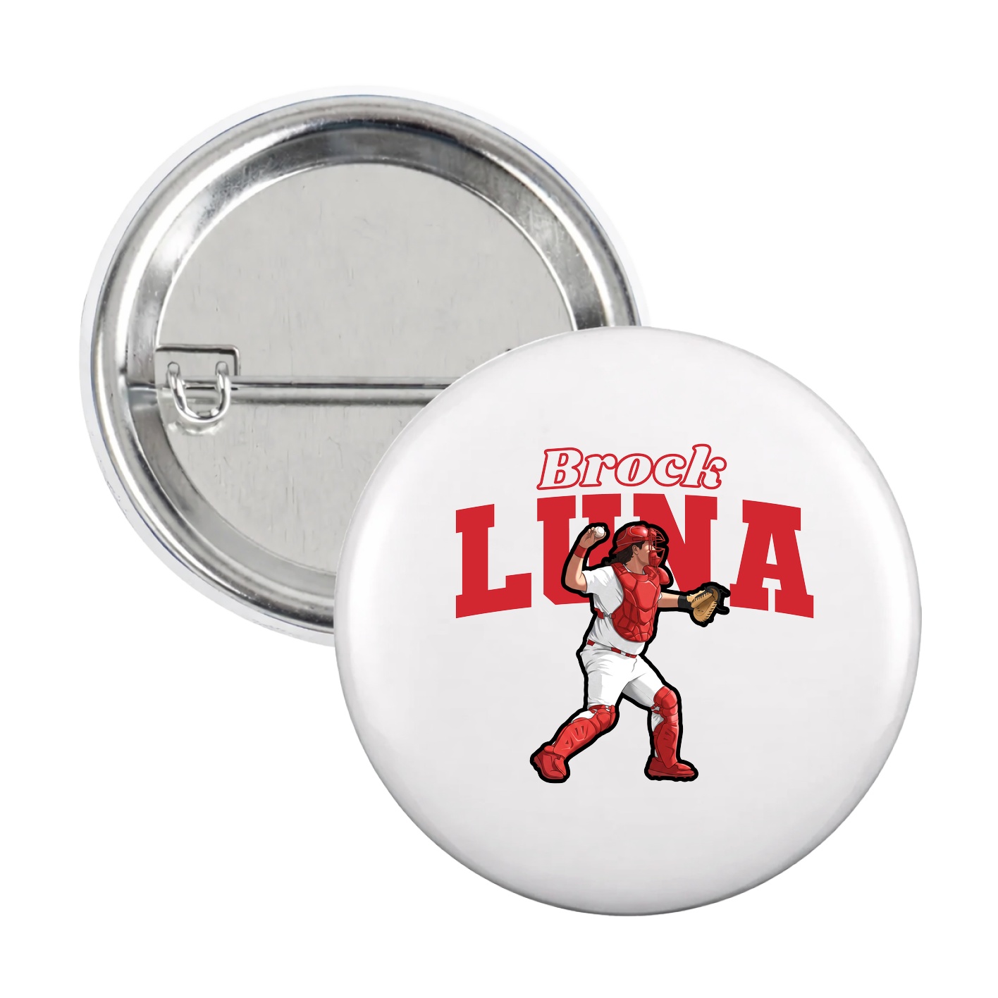 Game Day Button — Name Arch in White