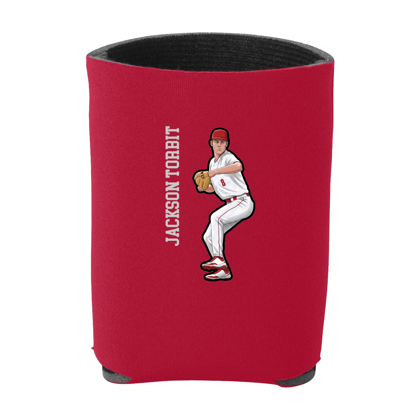 Can Holder — Name Vertical in Red