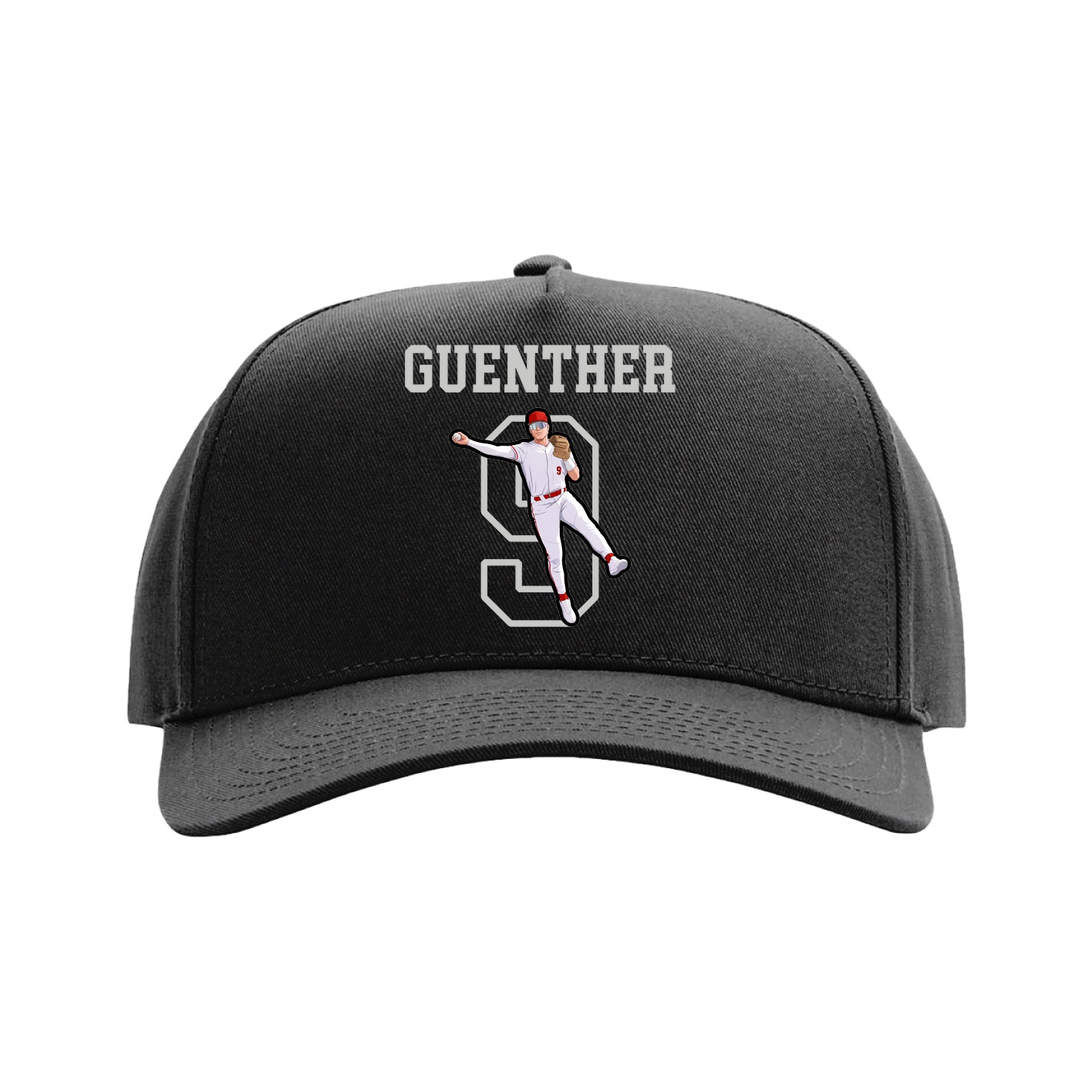 Full Fabric Five-Panel Champ Cap — Shirsey in Black