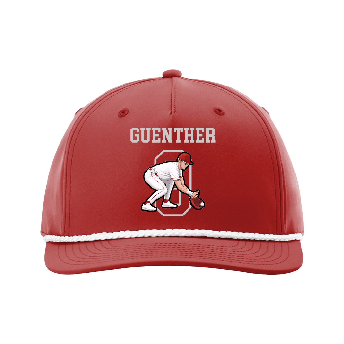 Five-Panel Classic Rope Cap — Shirsey in Red