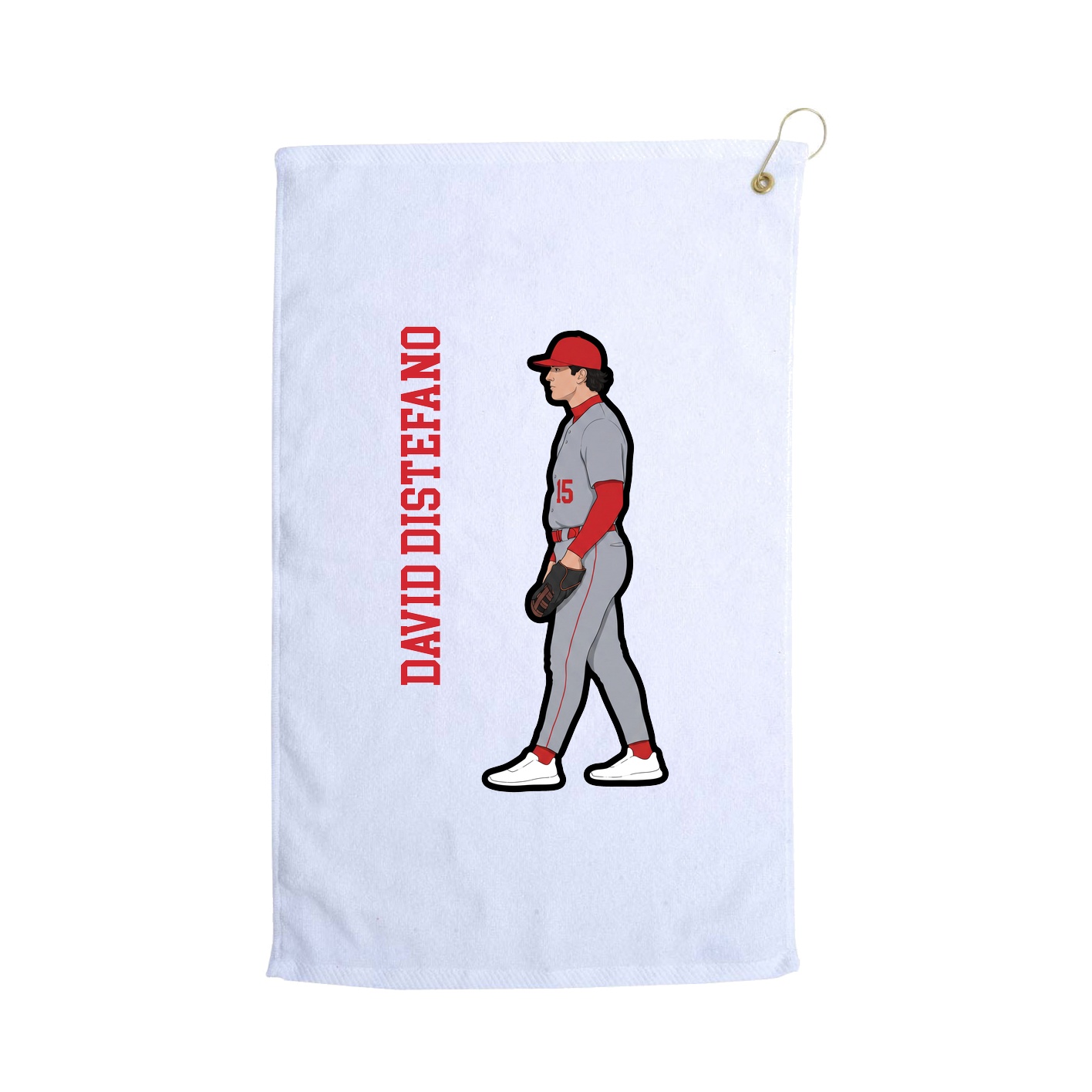 Golf Towel — Name Vertical in White