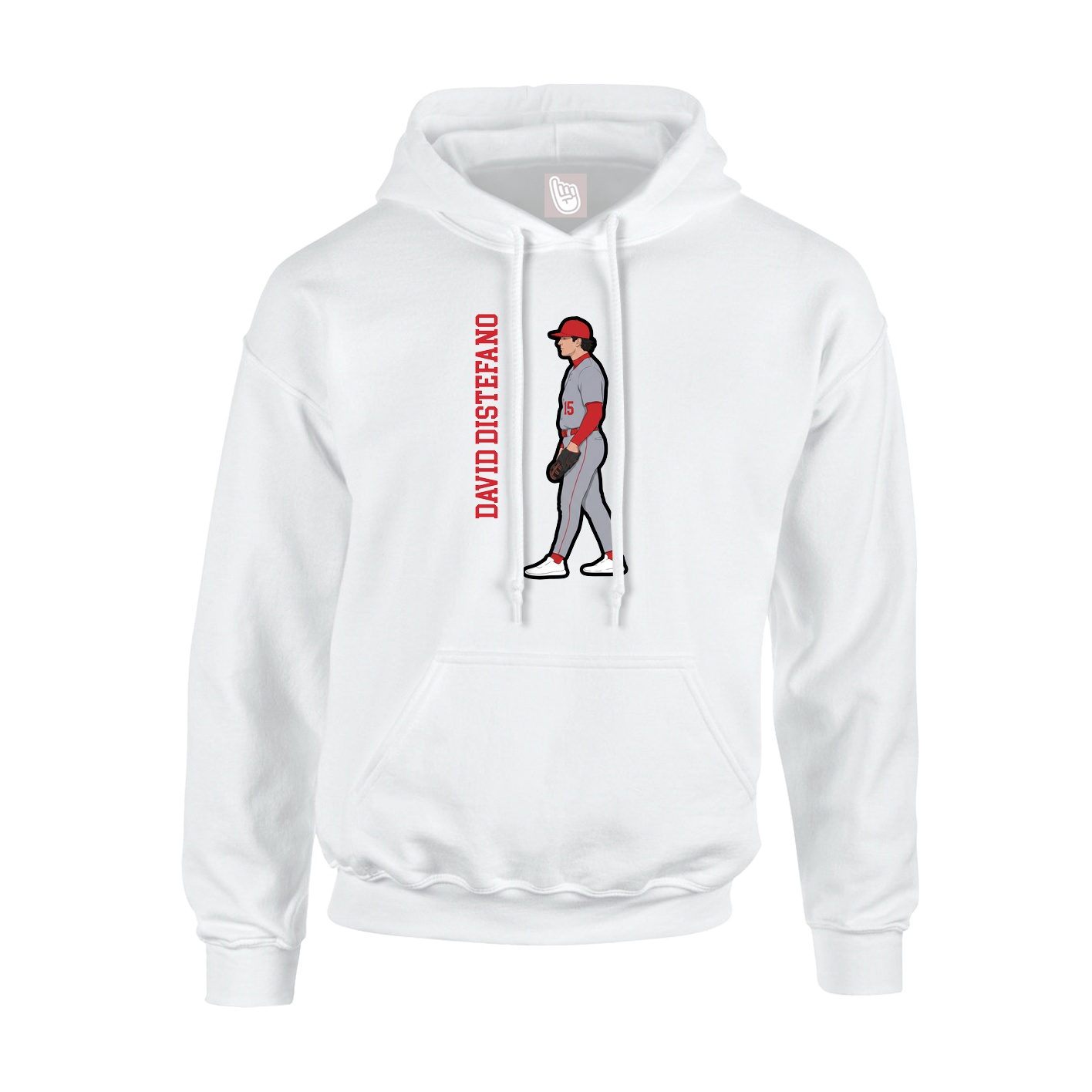 Youth Hoodie — Name Vertical in White