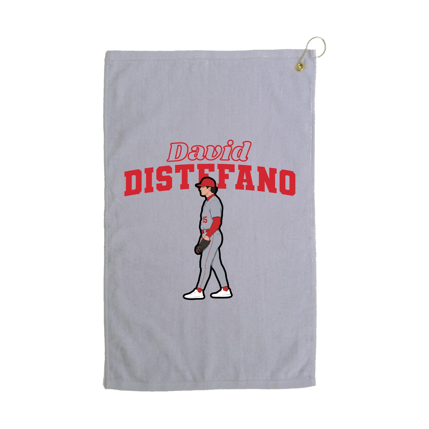 Golf Towel — Name Arch in Grey