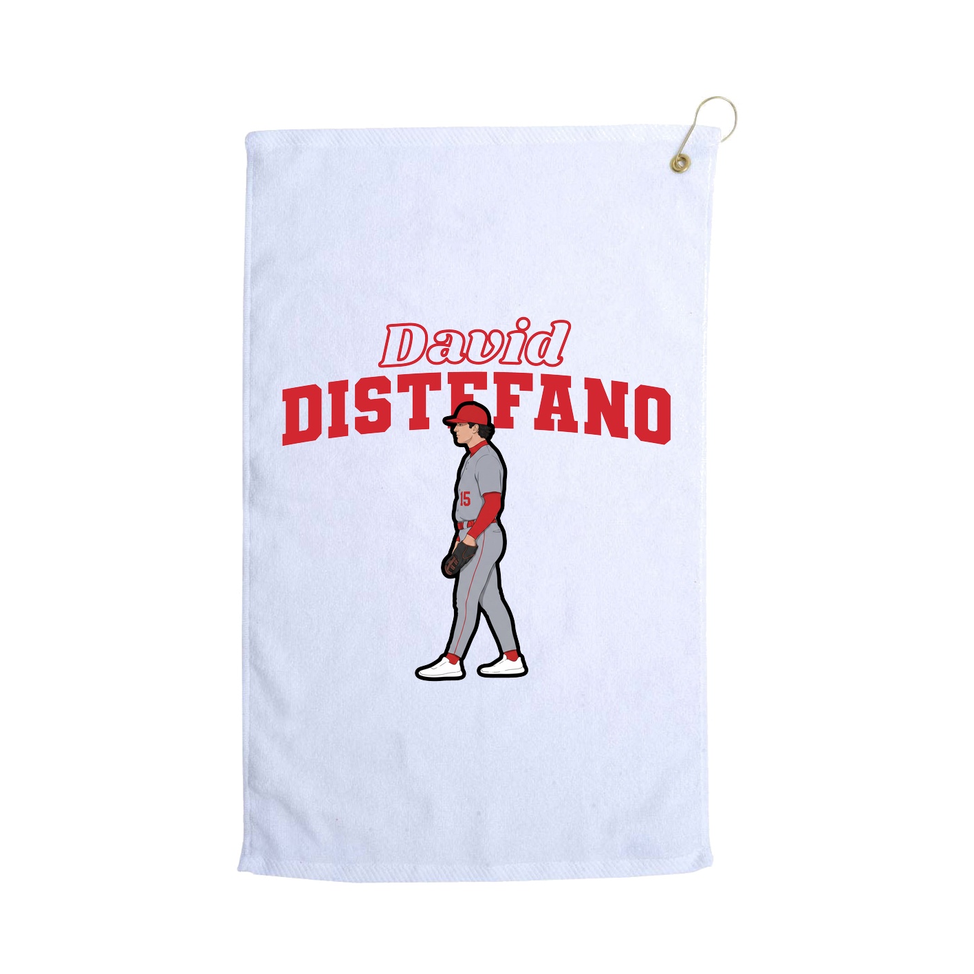 Golf Towel — Name Arch in White