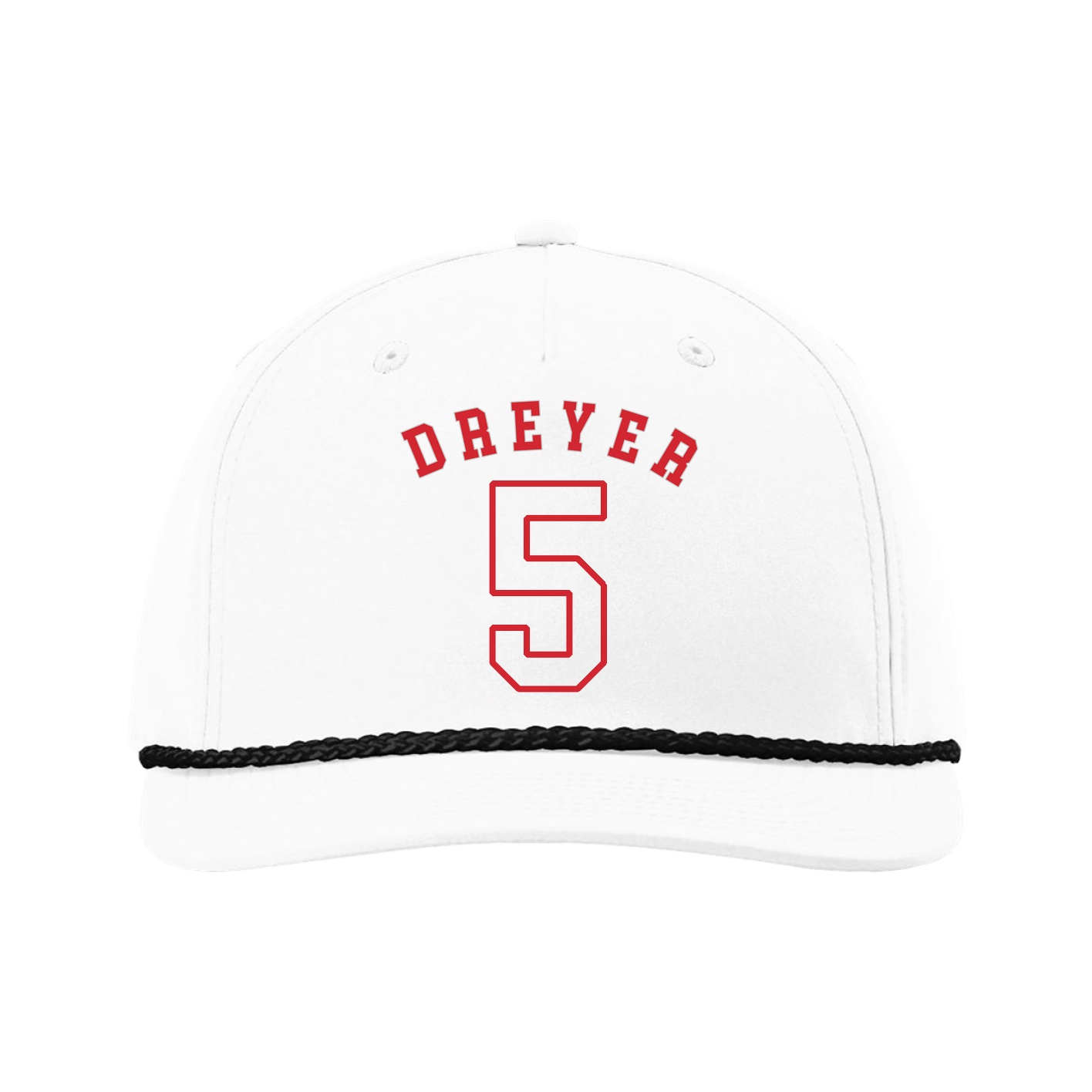 Five-Panel Classic Rope Cap — Shirsey Arch in White